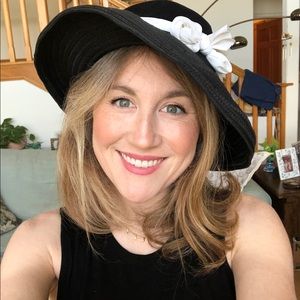 Vintage David Black and White Hat with Bow